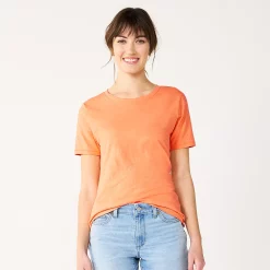 Women's Tall Sonoma Goods For Life® Essential Crewneck Tee 47 Women's Tall Sonoma Goods For Life® Essential Crewneck Tee -Sonoma Clothing Store 5686288 Apricot Orange