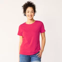 Women's Tall Sonoma Goods For Life® Essential Crewneck Tee 74 Women's Tall Sonoma Goods For Life® Essential Crewneck Tee -Sonoma Clothing Store 5686288 Berry Pink