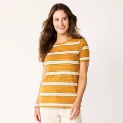 Women's Tall Sonoma Goods For Life® Essential Crewneck Tee 68 Women's Tall Sonoma Goods For Life® Essential Crewneck Tee -Sonoma Clothing Store 5686288 Gold Dot Stripe