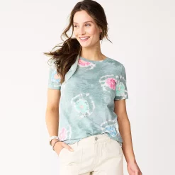 Women's Tall Sonoma Goods For Life® Essential Crewneck Tee 77 Women's Tall Sonoma Goods For Life® Essential Crewneck Tee -Sonoma Clothing Store 5686288 Gray Circle Dye