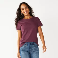 Women's Tall Sonoma Goods For Life® Essential Crewneck Tee 56 Women's Tall Sonoma Goods For Life® Essential Crewneck Tee -Sonoma Clothing Store 5686288 Plum