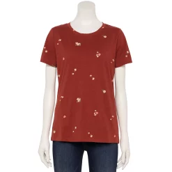 Women's Tall Sonoma Goods For Life® Essential Crewneck Tee 80 Women's Tall Sonoma Goods For Life® Essential Crewneck Tee -Sonoma Clothing Store 5686288 Rust Burgandy Floral