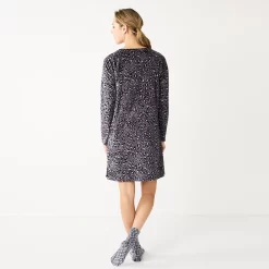 Women's Sonoma Goods For Life® 2-pc. Long Sleeve Crewneck Sleepshirt & Socks Set -Sonoma Clothing Store 5690614 ALT