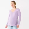 Maternity Sonoma Goods For Life® Essential Long Sleeve V-Neck Tee -Sonoma Clothing Store 5691532 Purple