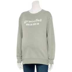 Maternity Sonoma Goods For Life® Drop Shoulder Fleece Graphic Sweatshirt -Sonoma Clothing Store 5693441 Grateful Green
