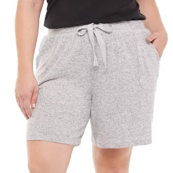 Plus Size Sonoma Goods For Life® Essential Bermuda Pajama Shorts -Sonoma Clothing Store 5727054 Dark Silver Heather