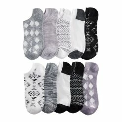 Sonoma Goods For Life® 10 Pack Check Pattern No Show Socks -Sonoma Clothing Store 5744058 Southwest Aztec