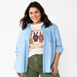 Plus Size Sonoma Goods For Life® Relaxed Button Down Shirt