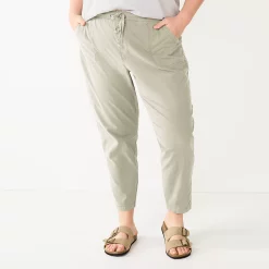 Plus Size Sonoma Goods For Life® Paperbag Waist Capri Pants -Sonoma Clothing Store 5812634 Light Gray