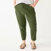 Plus Size Sonoma Goods For Life® Paperbag Waist Capri Pants -Sonoma Clothing Store 5812634 Olive