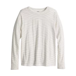 Women's Sonoma Goods For Life® Adaptive & Easy Dressing Everyday Long Sleeve Top -Sonoma Clothing Store 5816132 Black White Stripe