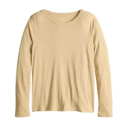 Women's Sonoma Goods For Life® Adaptive & Easy Dressing Everyday Long Sleeve Top -Sonoma Clothing Store 5816132 Light Tan
