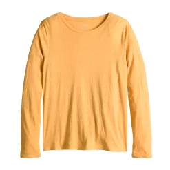 Women's Sonoma Goods For Life® Adaptive & Easy Dressing Everyday Long Sleeve Top -Sonoma Clothing Store 5816132 Texture Gold