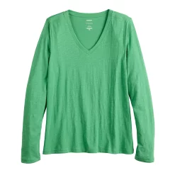Women's Sonoma Goods For Life® Everyday Adaptive & Easy Dressing V-Neck Long Sleeve Top -Sonoma Clothing Store 5816145 ALT5
