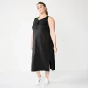 Plus Size Sonoma Goods For Life® Henley Knit Midi Dress -Sonoma Clothing Store 5818305 Black