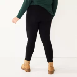 Plus Size Sonoma Goods For Life® Essential Mid-Rise Leggings -Sonoma Clothing Store 5840241 ALT