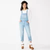 Women's Sonoma Goods For Life® Cropped Jean Overalls -Sonoma Clothing Store 5841608 Light Wash