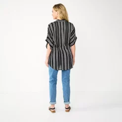 Women's Sonoma Goods For Life® Striped Tie-Front Ruana -Sonoma Clothing Store 5878386 ALT