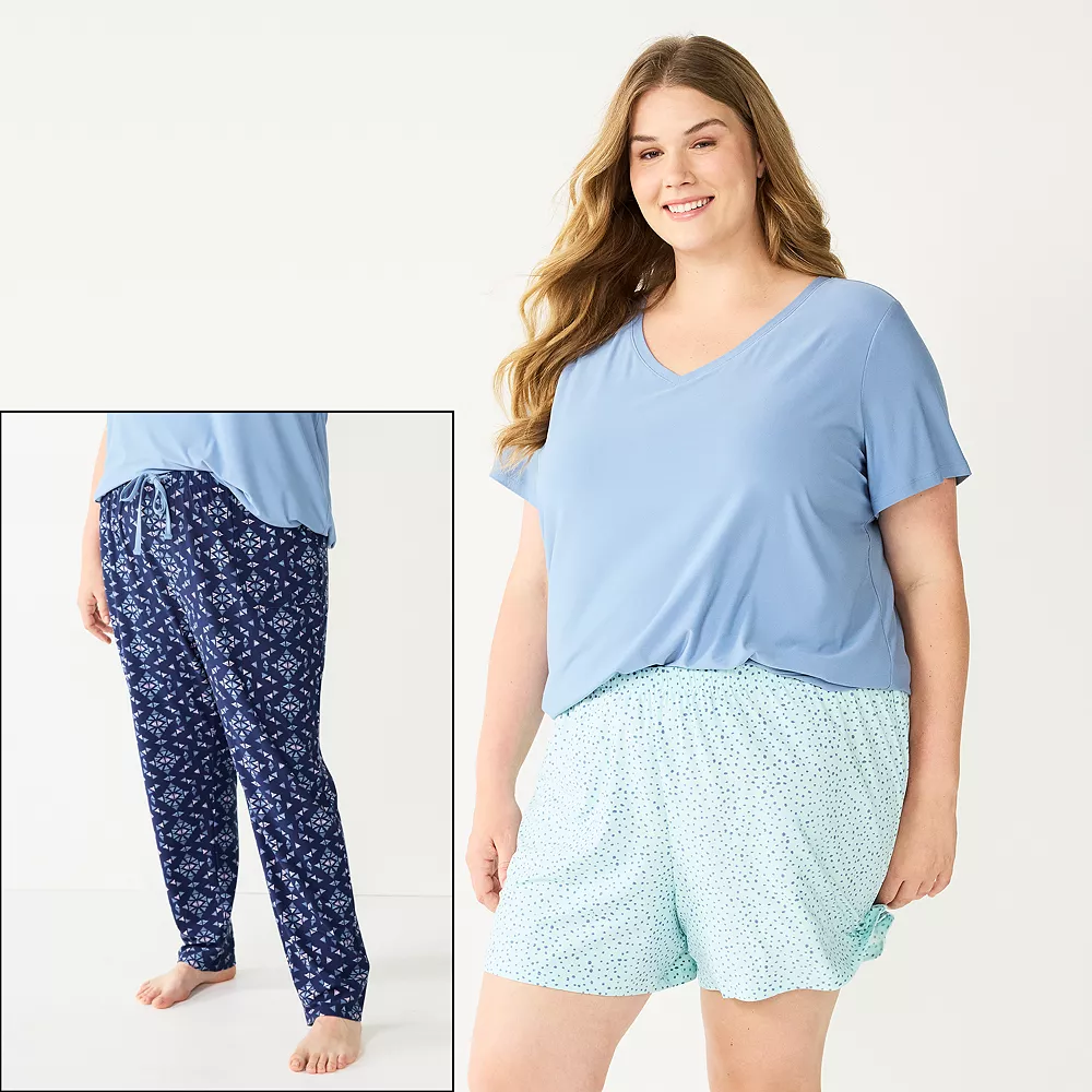 Plus Size Sonoma Goods For Life® 3-piece Pajama Top, Pajama Shorts & Pajama Pants Sleep Set 11 Plus Size Sonoma Goods For Life® 3-piece Pajama Top, Pajama Shorts & Pajama Pants Sleep Set - Image 9