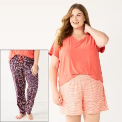 Plus Size Sonoma Goods For Life® 3-piece Pajama Top, Pajama Shorts & Pajama Pants Sleep Set 16 Plus Size Sonoma Goods For Life® 3-piece Pajama Top, Pajama Shorts & Pajama Pants Sleep Set -Sonoma Clothing Store 5879135 Plum Mila Ditsy