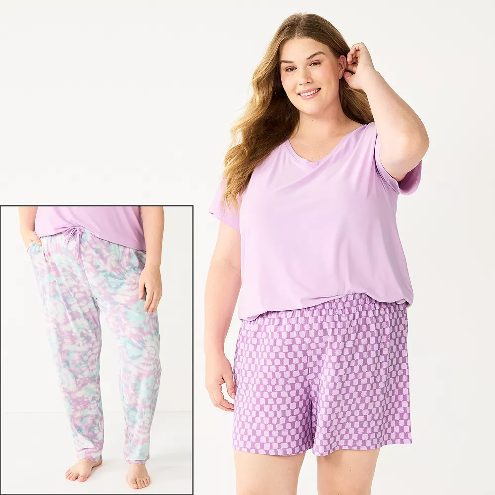Plus Size Sonoma Goods For Life® 3-piece Pajama Top, Pajama Shorts & Pajama Pants Sleep Set 9 Plus Size Sonoma Goods For Life® 3-piece Pajama Top, Pajama Shorts & Pajama Pants Sleep Set - Image 7