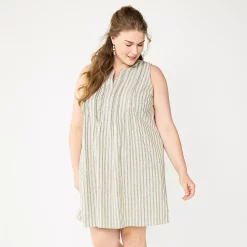 Plus Size Sonoma Goods For Life® Sleeveless Pintuck Tank Dress