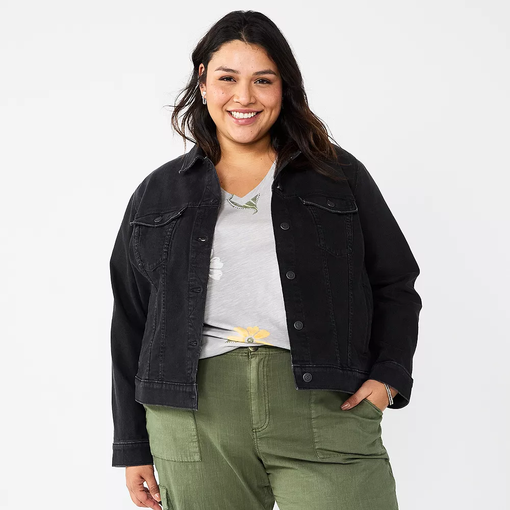 Plus Size Sonoma Goods For Life® Premium Denim Jacket 4 Plus Size Sonoma Goods For Life® Premium Denim Jacket - Image 2