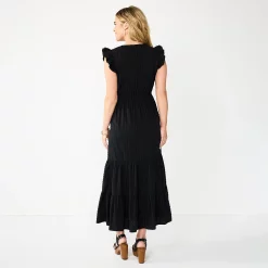 Women's Sonoma Goods For Life® Ruffle Sleeve Smocked Maxi Dress -Sonoma Clothing Store 5921689 ALT