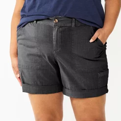 Plus Size Sonoma Goods For Life® Comfort Waist Utility Bermuda Shorts -Sonoma Clothing Store 5927089 Black