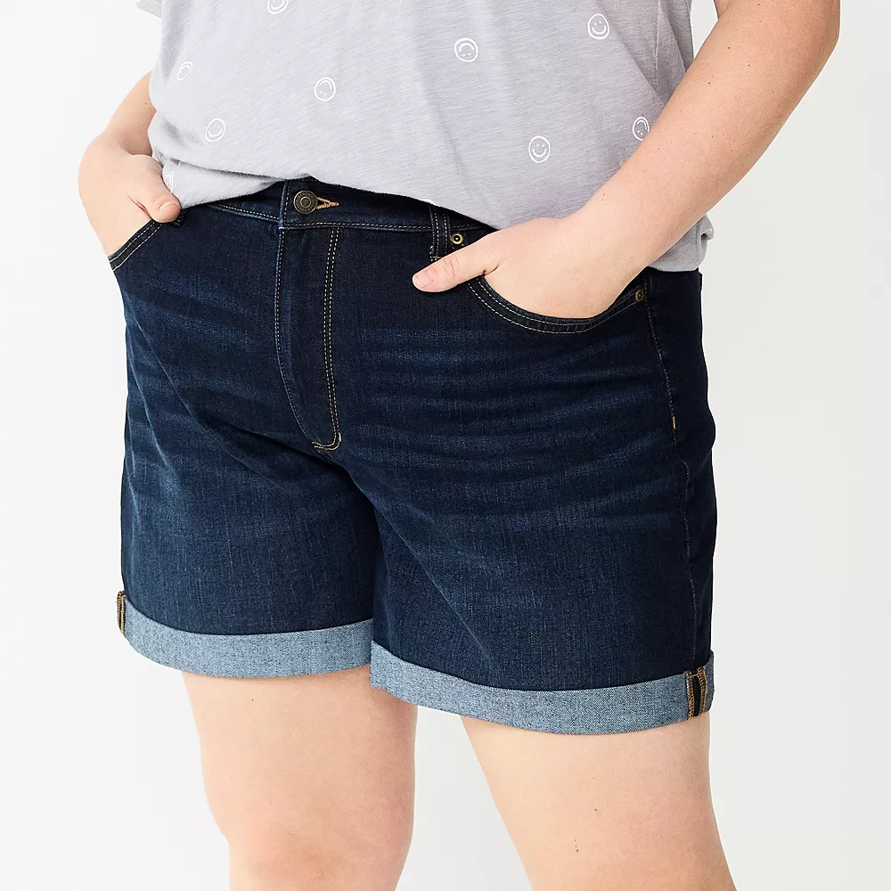 Plus Size Sonoma Goods For Life® Premium Raw Cuff Denim Shorts 3 Plus Size Sonoma Goods For Life® Premium Raw Cuff Denim Shorts