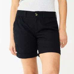 Petite Sonoma Goods For Life® Utility Bermuda Shorts -Sonoma Clothing Store 5927882 Black