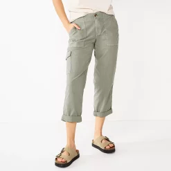 Women's Sonoma Goods For Life® Cargo Utility Capri Pants -Sonoma Clothing Store 5928818 Light Gray
