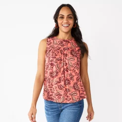Women's Sonoma Goods For Life® Yoke Front Top -Sonoma Clothing Store 5945393 Berry Floral