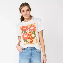 Women's Sonoma Goods For Life® Relaxed Graphic Tee -Sonoma Clothing Store 5974706 Red Floral
