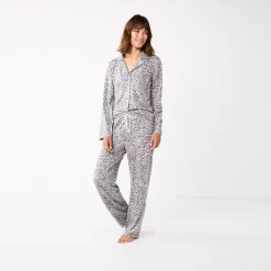 Women's Sonoma Goods For Life® Knit Pajama Shirt & Pajama Pants Sleep Set 13 Women's Sonoma Goods For Life® Knit Pajama Shirt & Pajama Pants Sleep Set -Sonoma Clothing Store 6076381 ALT2
