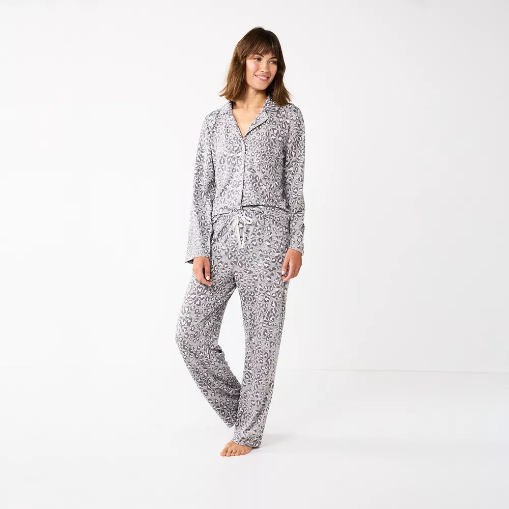 Women's Sonoma Goods For Life® Knit Pajama Shirt & Pajama Pants Sleep Set 8 Women's Sonoma Goods For Life® Knit Pajama Shirt & Pajama Pants Sleep Set - Image 6