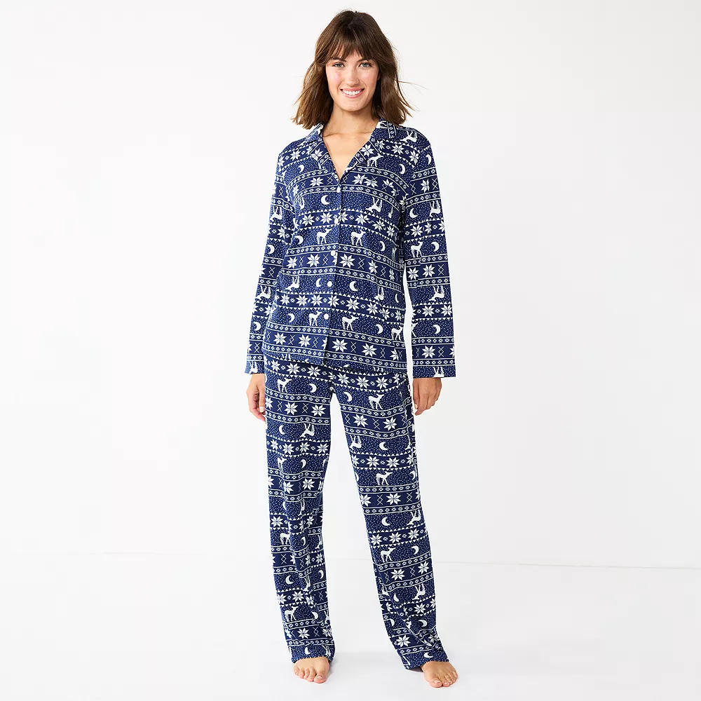 Women's Sonoma Goods For Life® Knit Pajama Shirt & Pajama Pants Sleep Set 3 Women's Sonoma Goods For Life® Knit Pajama Shirt & Pajama Pants Sleep Set