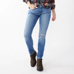 Women's Sonoma Goods For Life® Supersoft Stretch Midrise Skinny Jeans -Sonoma Clothing Store 6124976 Donner Destructed